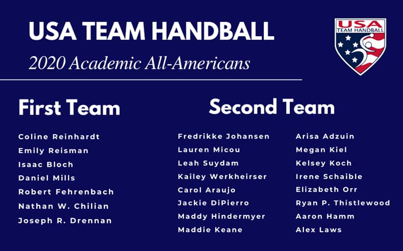 2020 Academic All-Americans USA Team Handball graphic 