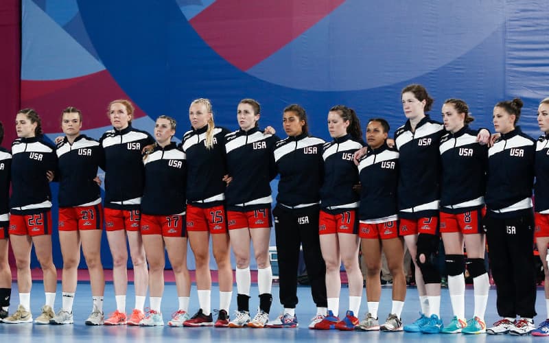 The U.S. Women's National Team during the National Anthem