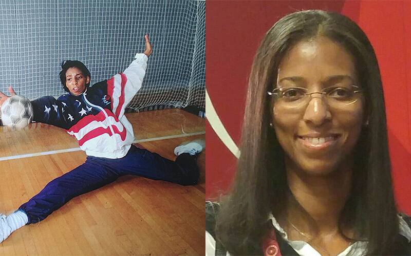 USATH Women's National Team Olympian Jennifer Demby (in action and in present day)