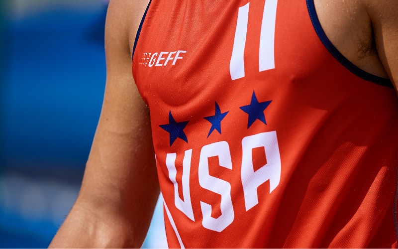 Shot of a Team USA beach handball jersey