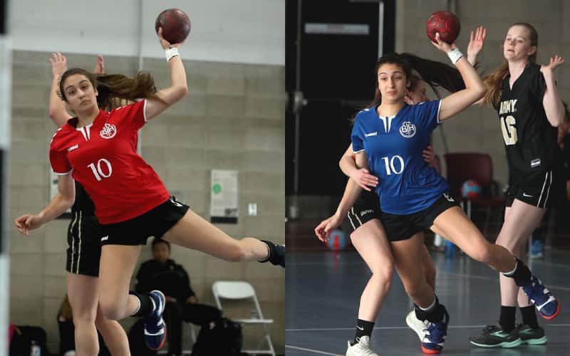 Two action shots of Isabela Da Cruz of the Women's National Team