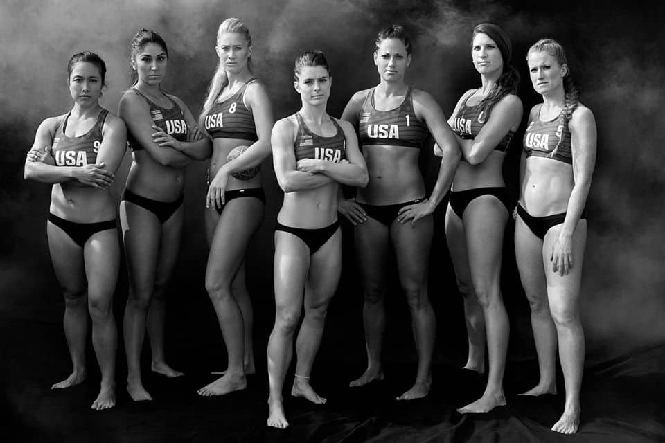 Members of the U.S. women's national beach handball team, photographed by Scott Council.