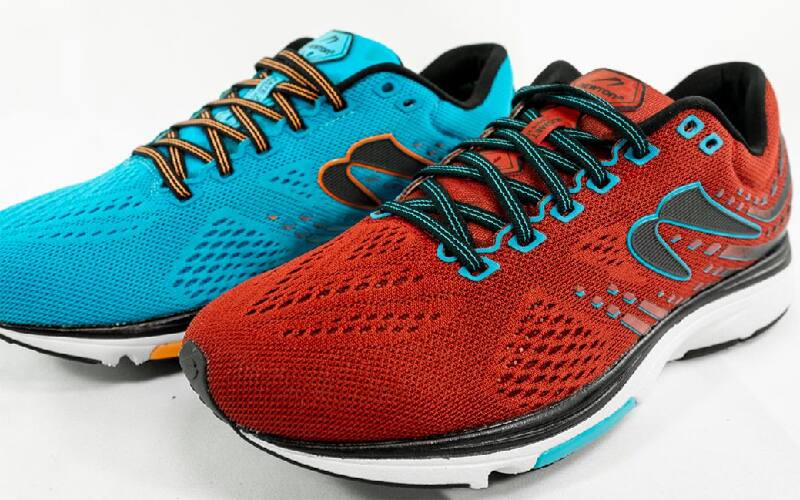 A Blue and a Red newton shoe