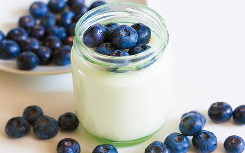 yogurt with blueberries