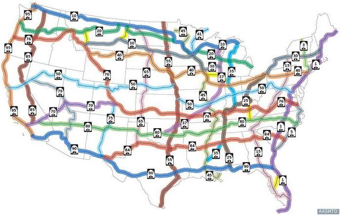 The proposed map of the U.S. bike route