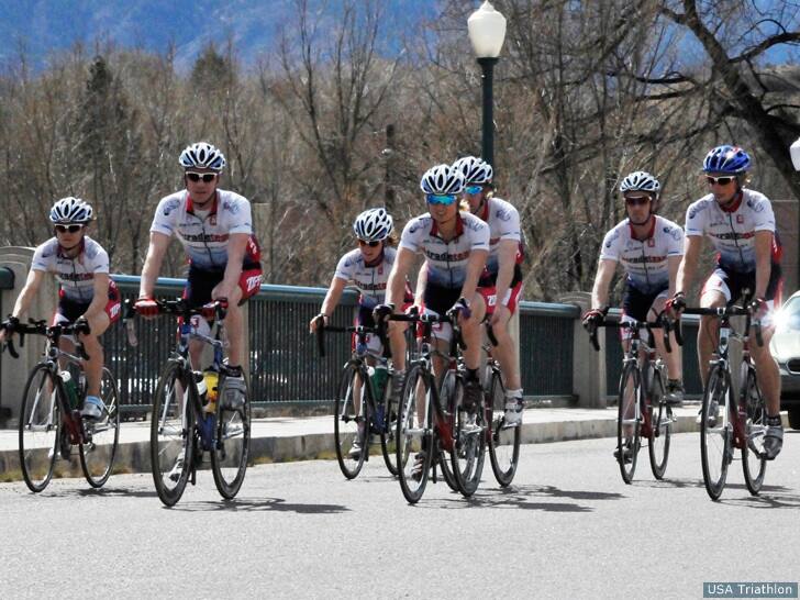 USAT Trade Team members go on a group ride through Colorado Springs.
