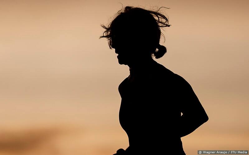 A competitor runs in Sarasota