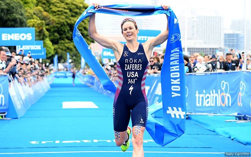 Katie Zaferes races in Yokohama