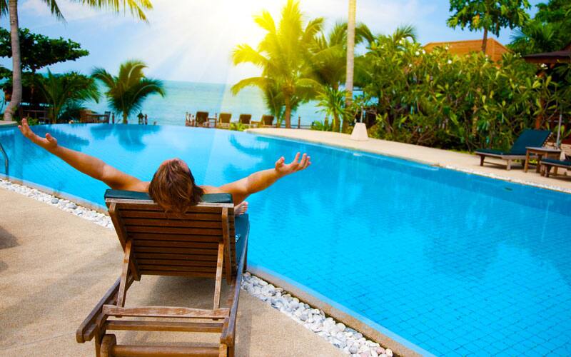 Chillaxing at the pool during the off season