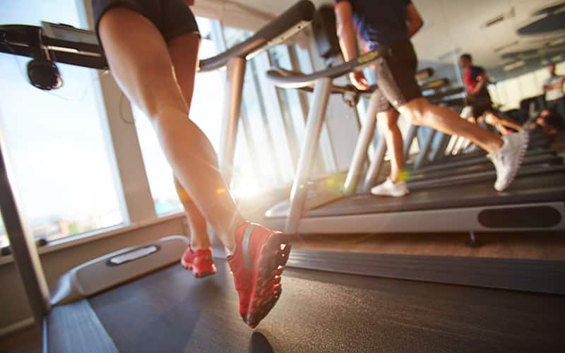 running on the treadmill