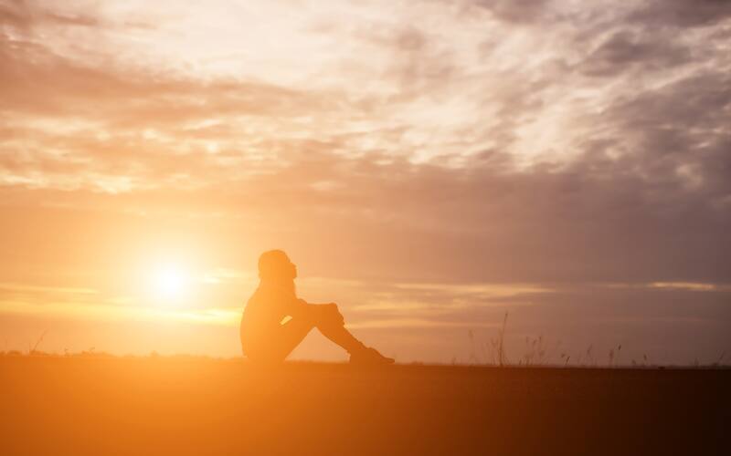 sitting in sunset