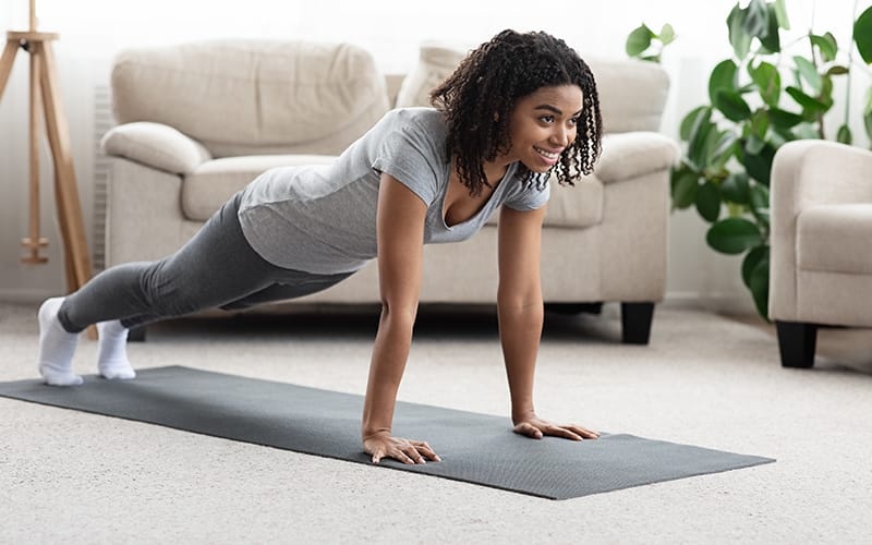 woman doing plank