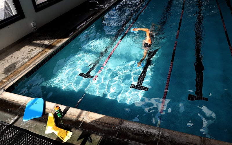 returning to the swimming pool