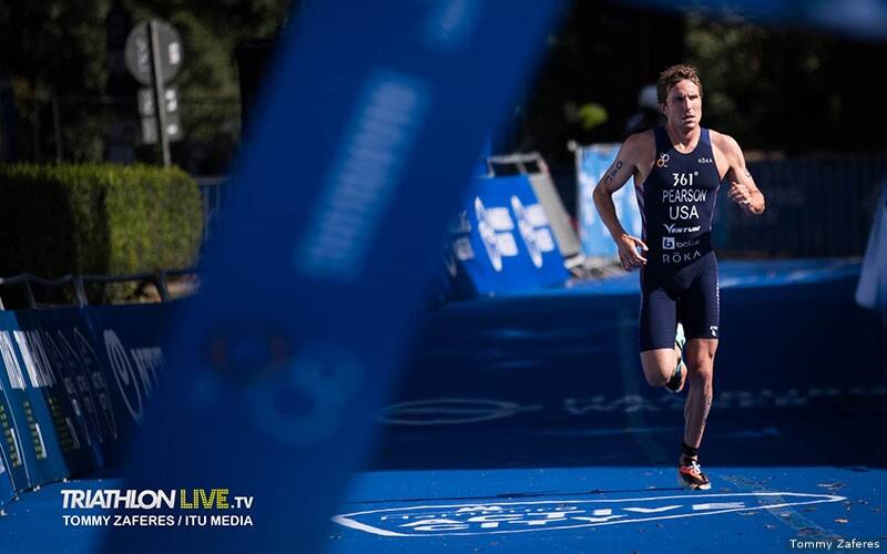 morgan pearson runs in the triathlon mixed relay