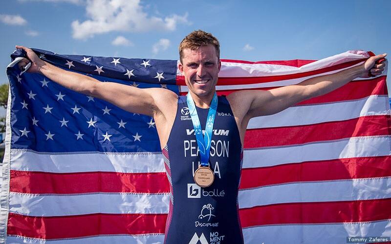 morgan pearson holding the american flag