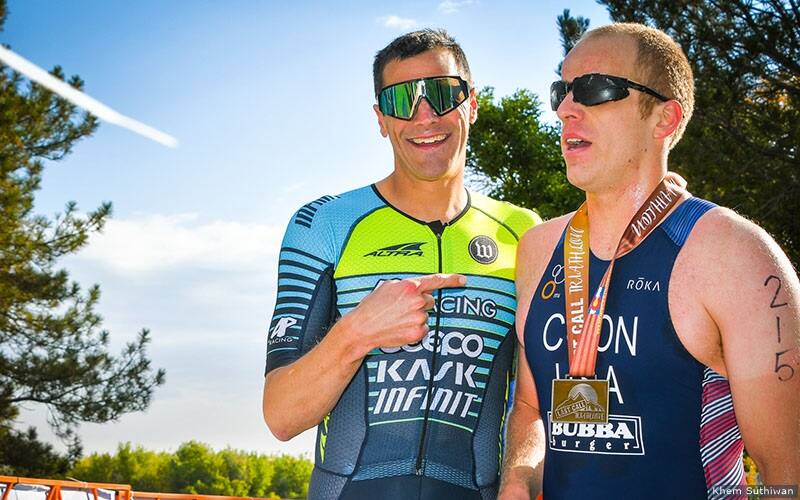 Kyle Coon and Andy potts smile finish