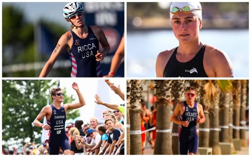 collage of four athletes