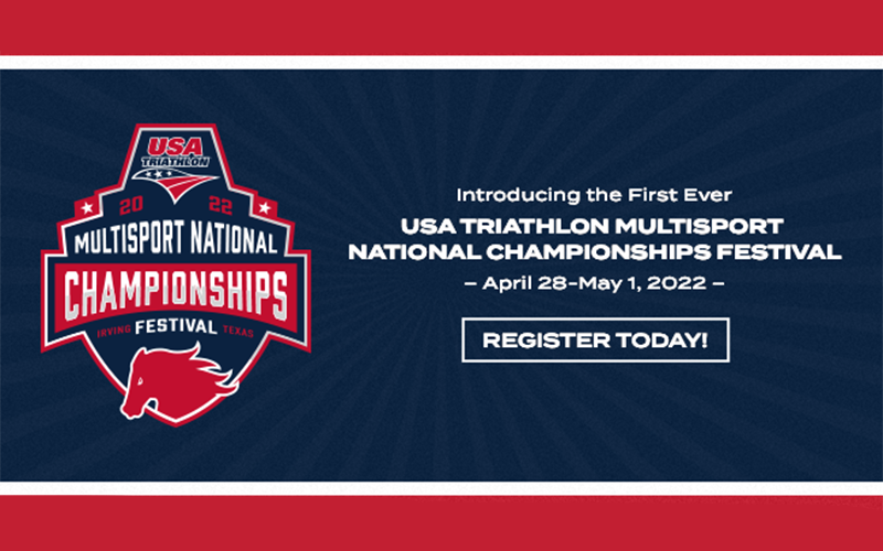 usa triathlon multisport national championships festival graphic red, white and blue