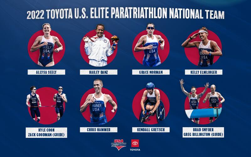 collage graphic with the paratriathletes 10 total athletes