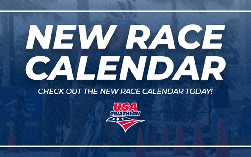 blue and white graphic with text that reads New Race Calendar Check out the New Race Calendar Today!