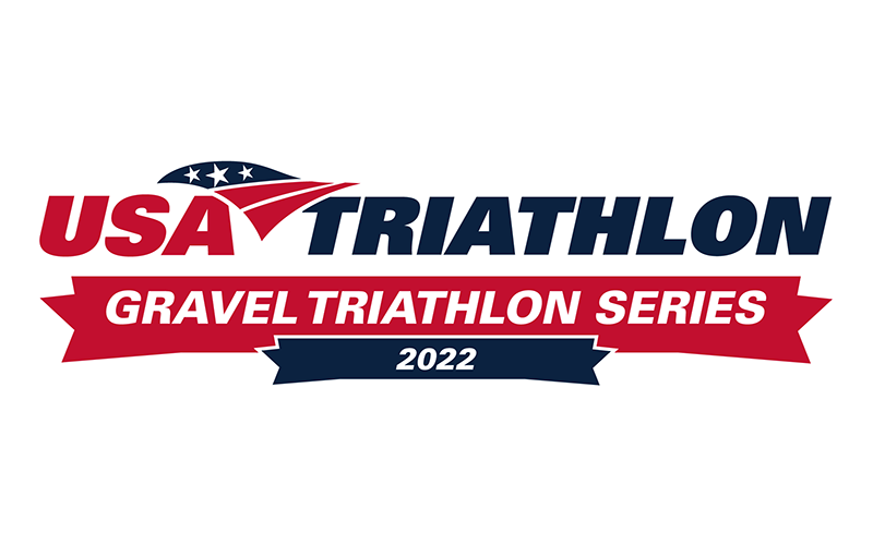 logo graphic red white and blue usa triathlon gravel triathlon series 2022