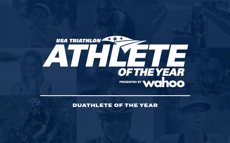 logo for duathlete of the year
