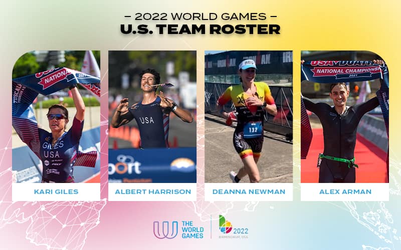 graphic announcing the age group athletes of the 2022 World Games