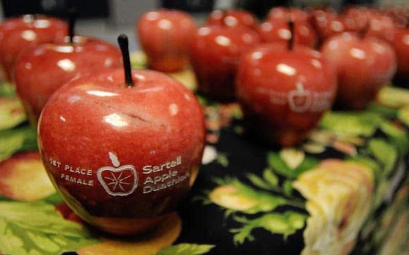 Apple shaped awards for the Apple Duathlon