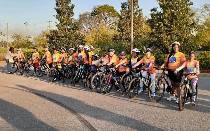 Children of the Gulf Coast Initiative with their youth multisport bikes