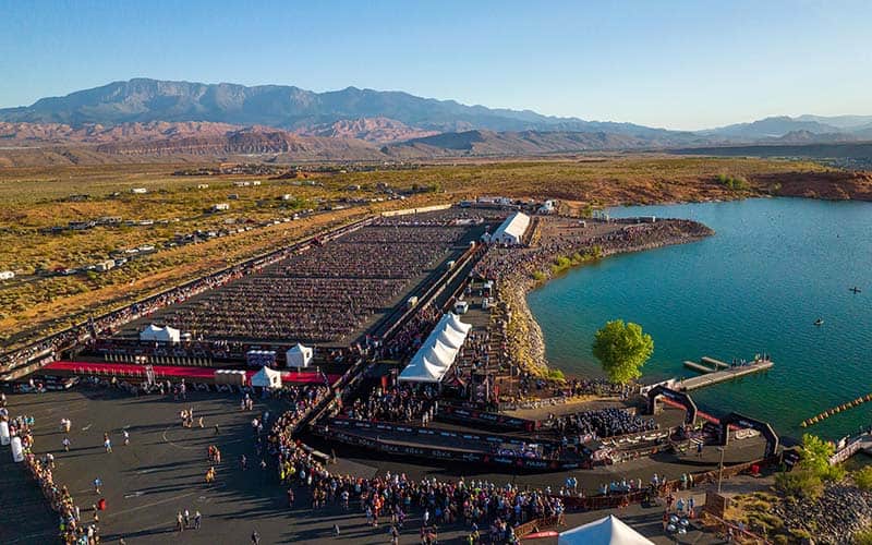aerial view of ironman world championships in st George Utah
