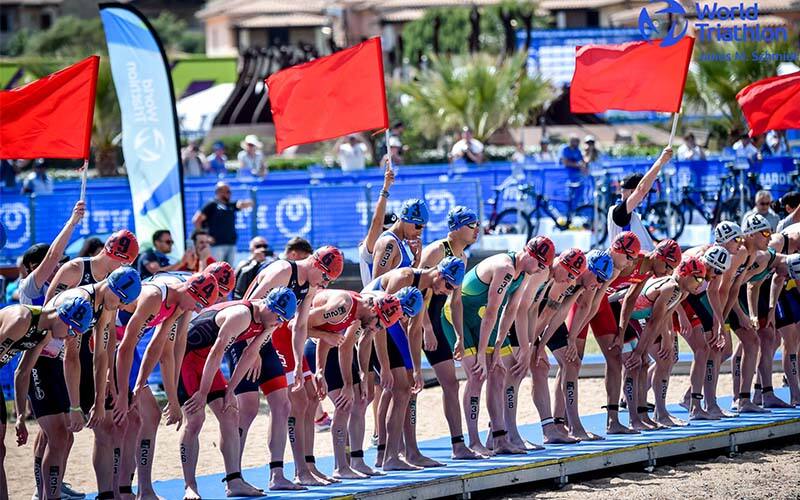 Men's starting line at the Arzachena World Cup