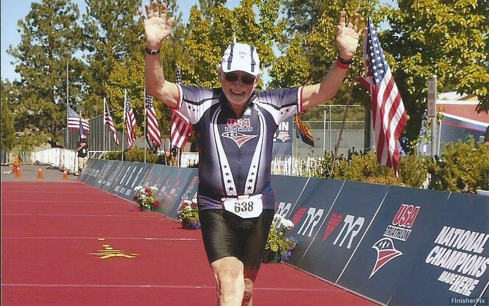 Dr. Steve Jonas Finishes his race in Bend, Oregon at Duathlon Nationals