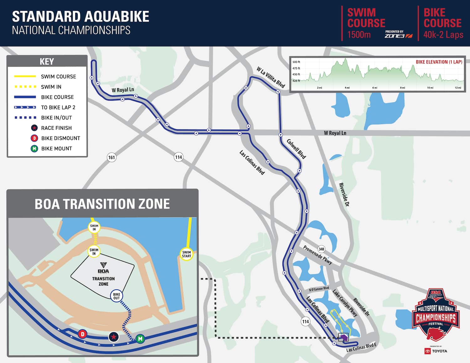 map of aquabike course
