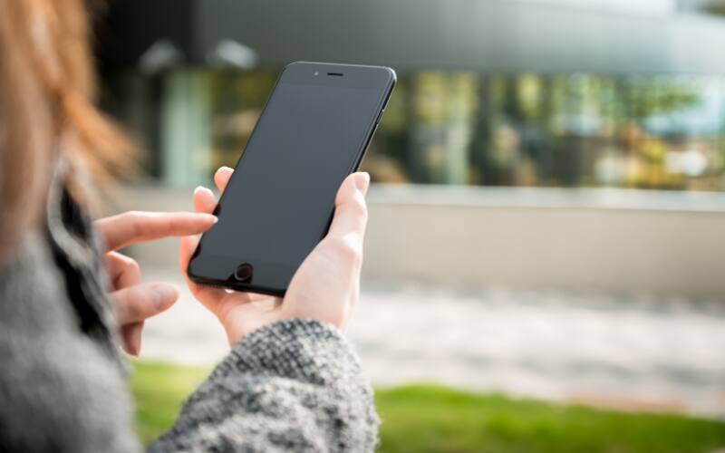 Women using a mobile device 