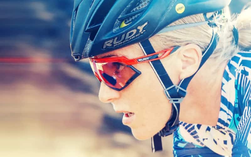 Athlete with protective eyewear