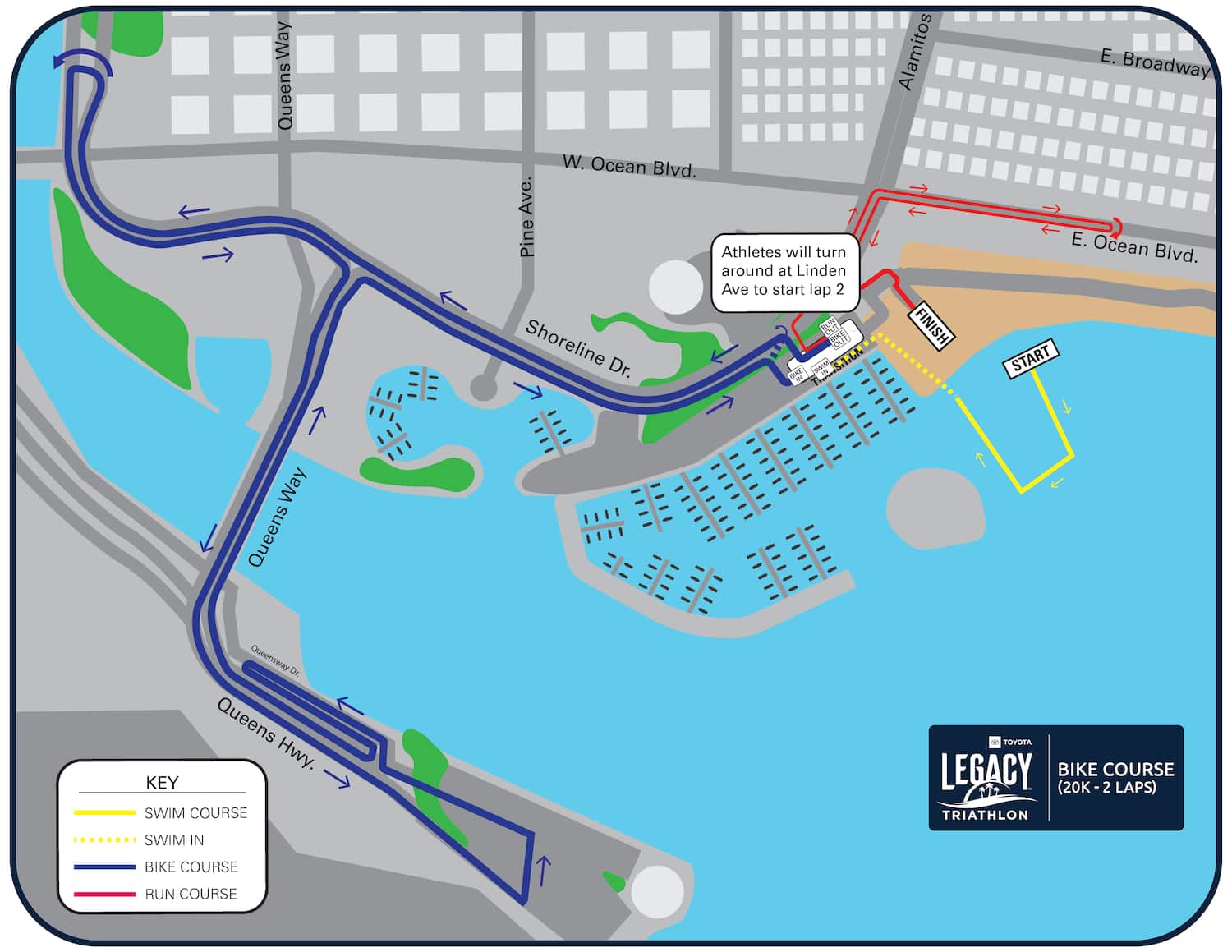 map of the bike course at legacy triathlon