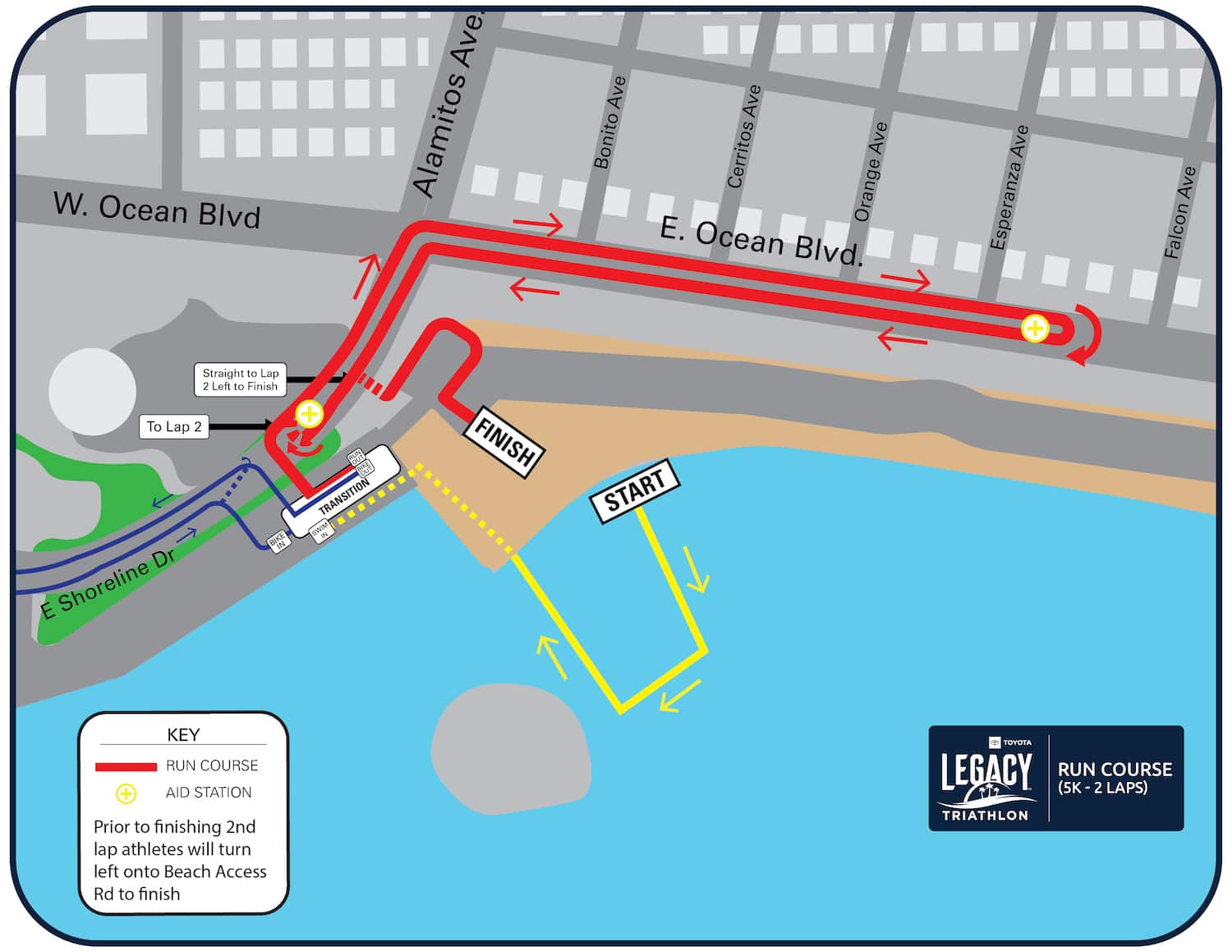 map of the run course of legacy triathlon