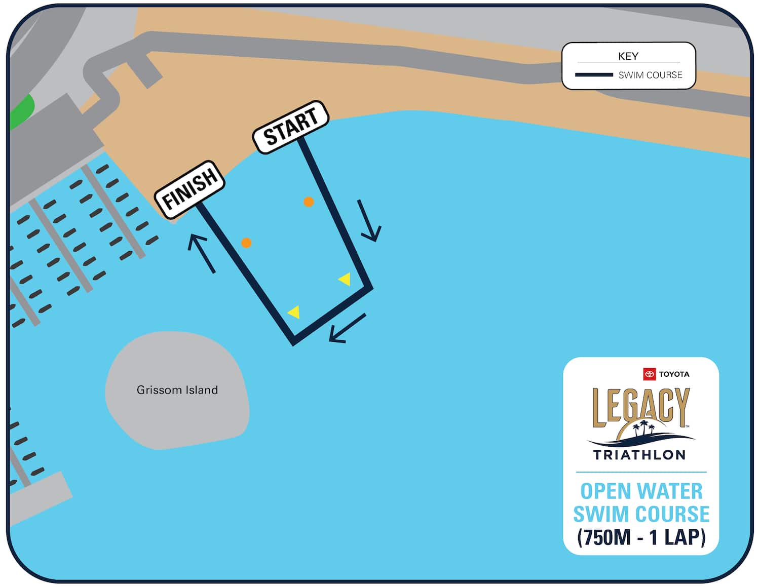 map of open water swim at legacy