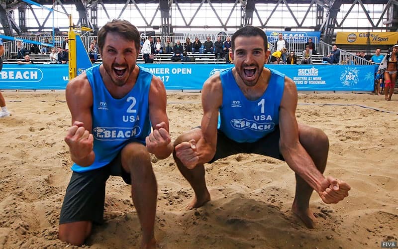 Miles Evans and Bill Kolinske on the beach