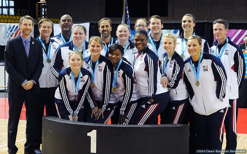 The U.S. Women's Sitting Team with medals