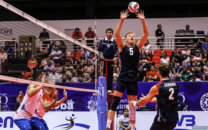 James Shaw sets for the U.S. men's team