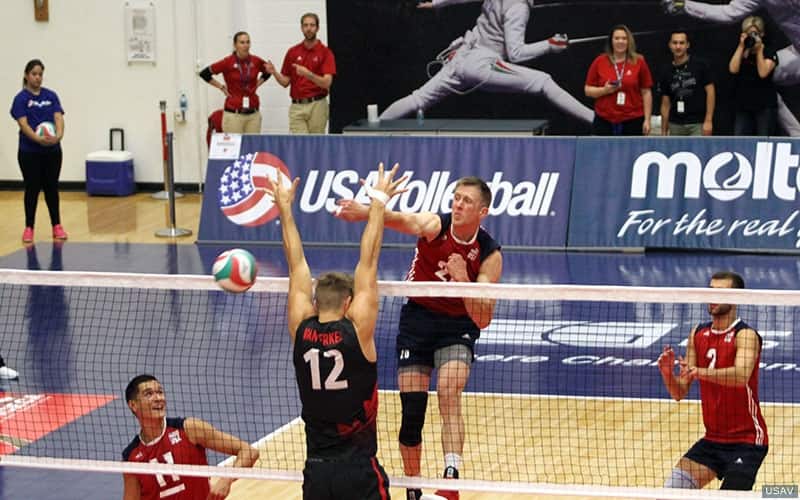 David Smith attacks against Canada at the NORCECA championship