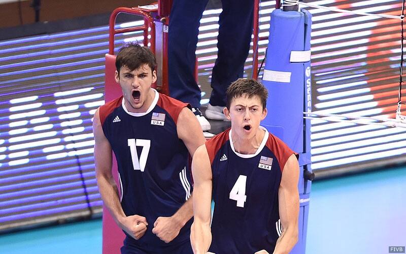 T.J. DeFalco and Jeff Jendryk celebrate a great play