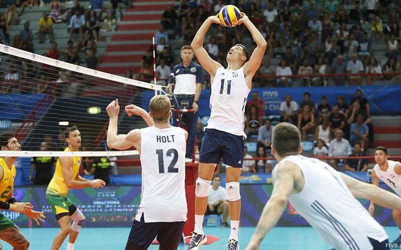 U.S. Men's National Team player Micah Christenson sets