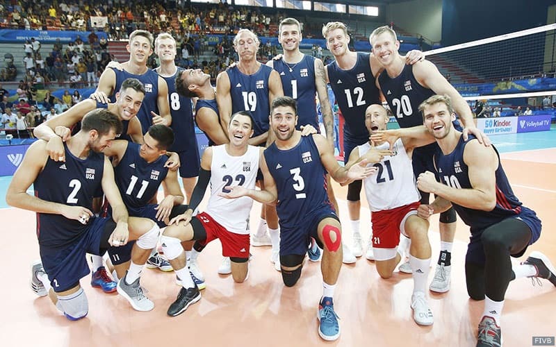 The U.S. Men celebrate after defeating Tunisia