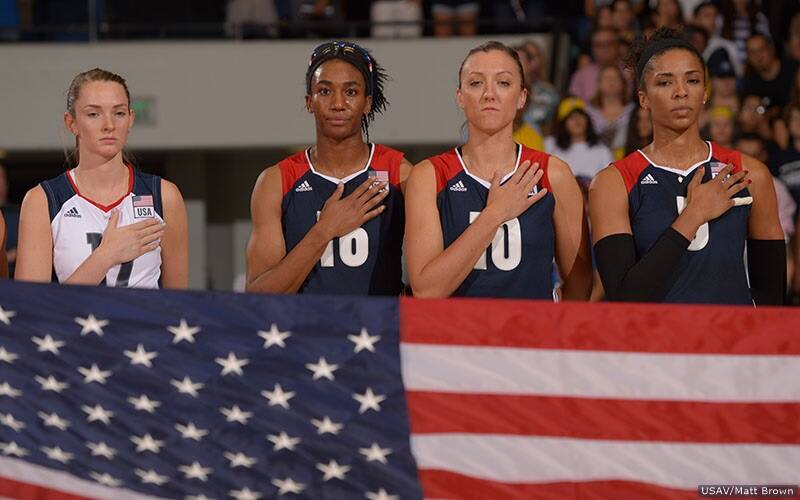 U.S. Women's National Team during National Anthem