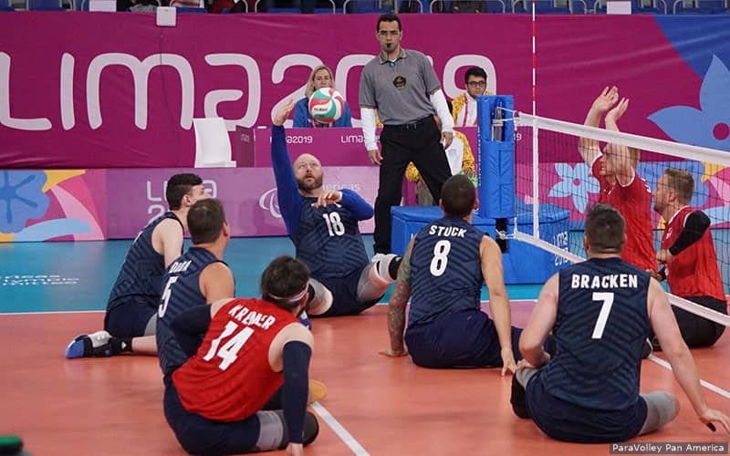 JDee Marinko attacks against Canada in Team USA's semifinal victory over Canada in the Parapan American Games
