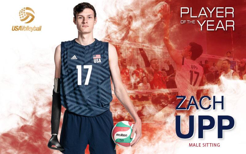 Zach Upp has been selected as the 2019 USA Volleyball Male Sitting Player of the Year