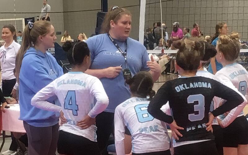 Heather Erickson coaching Oklahoma Peak