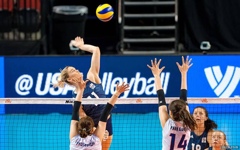 Annie Drews is Team USA's leading scorer through the first three weeks of the FIVB Volleyball Nations League